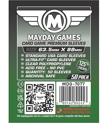 Amazon.com: MayDay Games 63.5x88mm Card Sleeves Premium Bundle