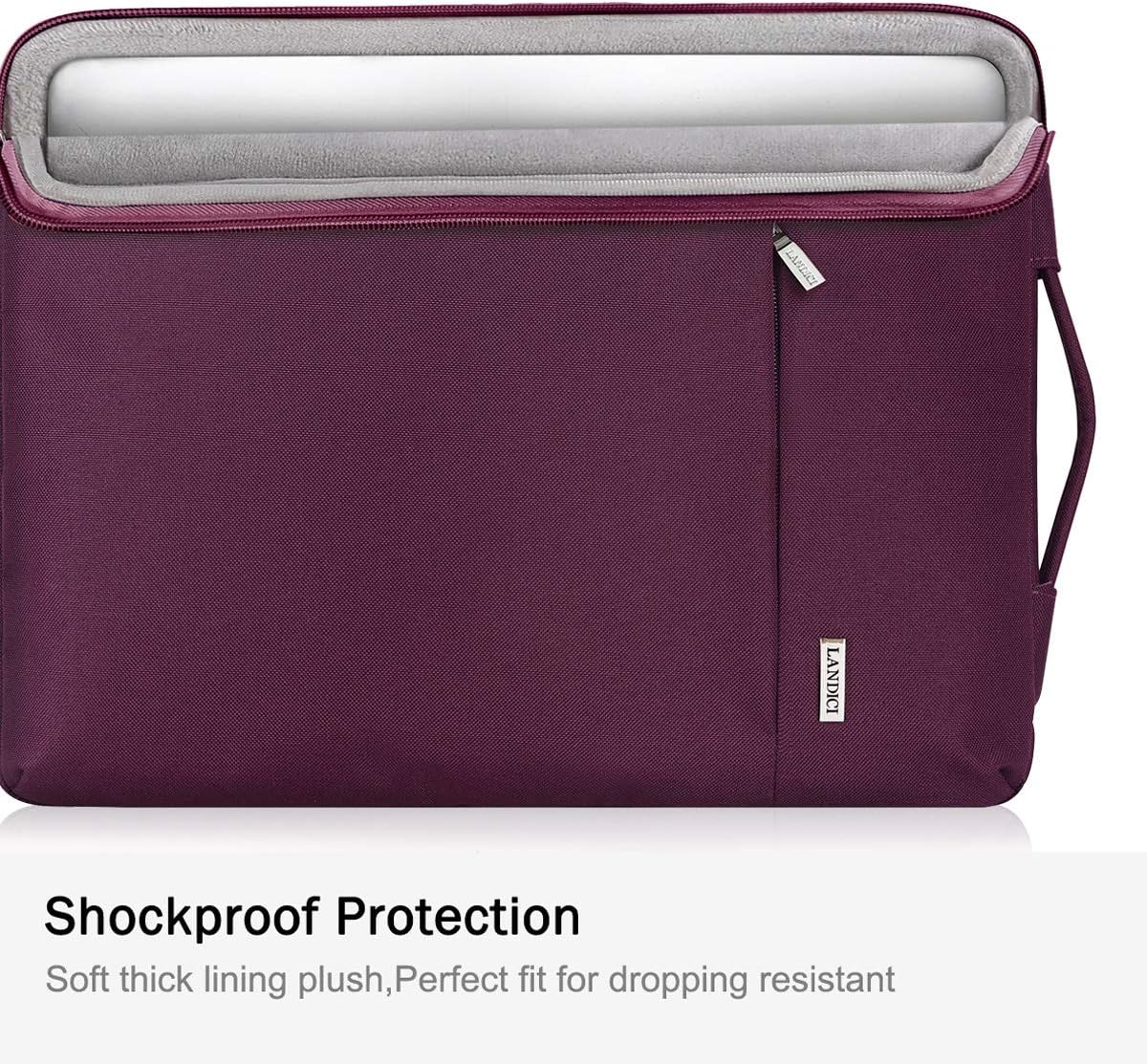 Landici 360 Protective Laptop Case Sleeve 14 15.6 Inch,Waterproof Computer Bag Cover Compatible with 16" MacBook Pro,15 Surface Book 3,HP Chromebook 14/Pavilion,Samsung Acer Chromebook 15.6 -Purple: Electronics