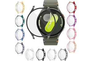 [12 Pack] YUVIKE Watch Screen Protector for Galaxy Watch7 44mm, 12 Colors Soft TPU Watch Case Full Protective Cover for Samsu