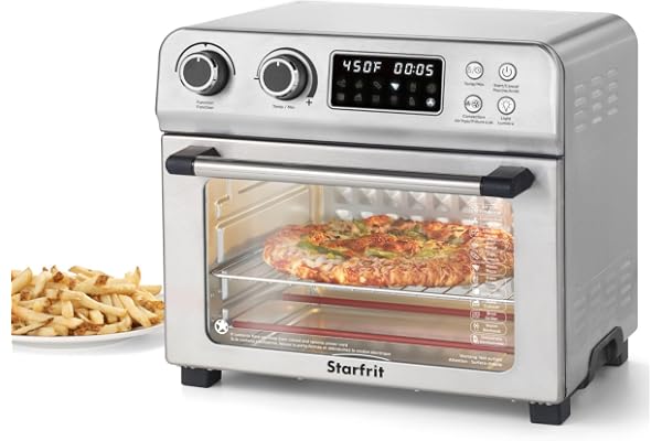 Starfrit Air Fryer Convection Oven - XL for 12" Pizza - Baking Pan & Air Fryer Basket - 10 Preset Modes - 1700W