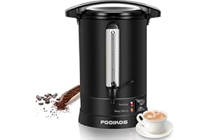 Fooikos Coffee Maker 100 Cup Commercial Coffee Urn,Hot water/beverage Machine and Drink Dispenser-Premium 304 Double-Wall Sta