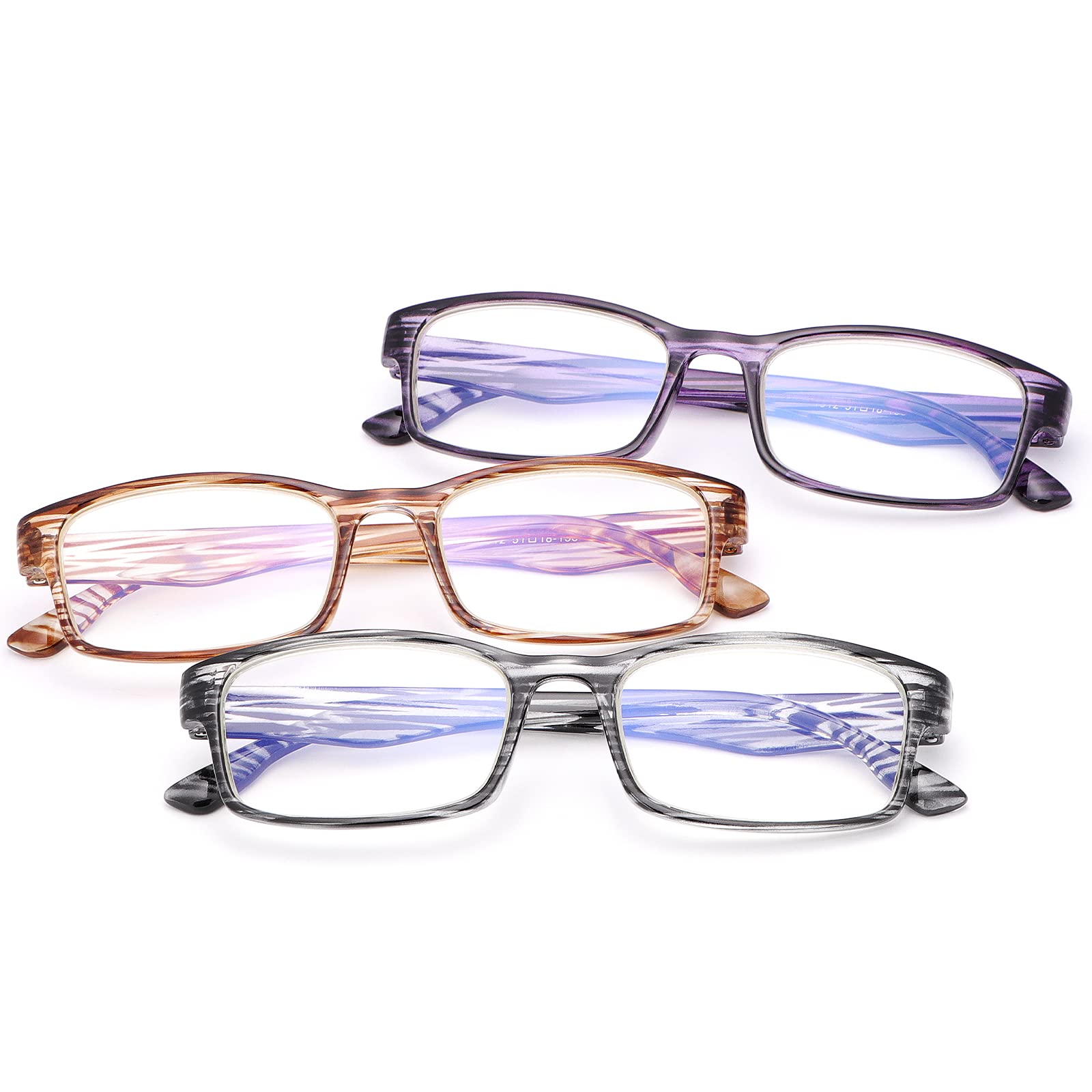 3 Pack Reading Glasses Blue Light Blocking Computer Readers for Men and Women Anti Glare Eyestrain UV Ray Filter Computer Readers Lightweight Comfort Eye Protection Safety Goggles Eyewear Eyeglasses