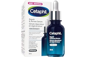 CETAPHIL Repair & Renew Serum, PM Face Serum for Stressed Sensitive Skin, 1 Fl Oz Dropper Bottle, Gallic Acid & Vitamin E