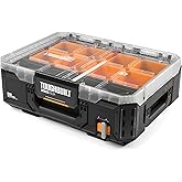 ToughBuilt StackTech Locking Tool Organizer w/ Bins &amp; Dividers | Heavy Duty Portable Tool Chest Storage Case with See-Through Lid &amp; Auto-Latching, Stacks with StackTech System