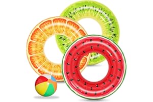 Jasonwell Inflatable Pool Toys Floats for Swimming Pool Party Lake Beach Kids Adults - Floaties Pool Tubes Swim Rings Fruit W
