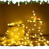 Rock Ninja Snowflake Fairy Lights 6M 40LED Battery Operated Indoor Outdoor view 4