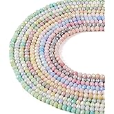 Beadthoven 672pcs 4mm Faceted Glass Rondelle Beads Pastel Color Porcelain Briolette Glass Crystal Beads Spacers 6 Colors Opaque Glass Beads for Bracelet Necklace Jewelry Making DIY Supplies