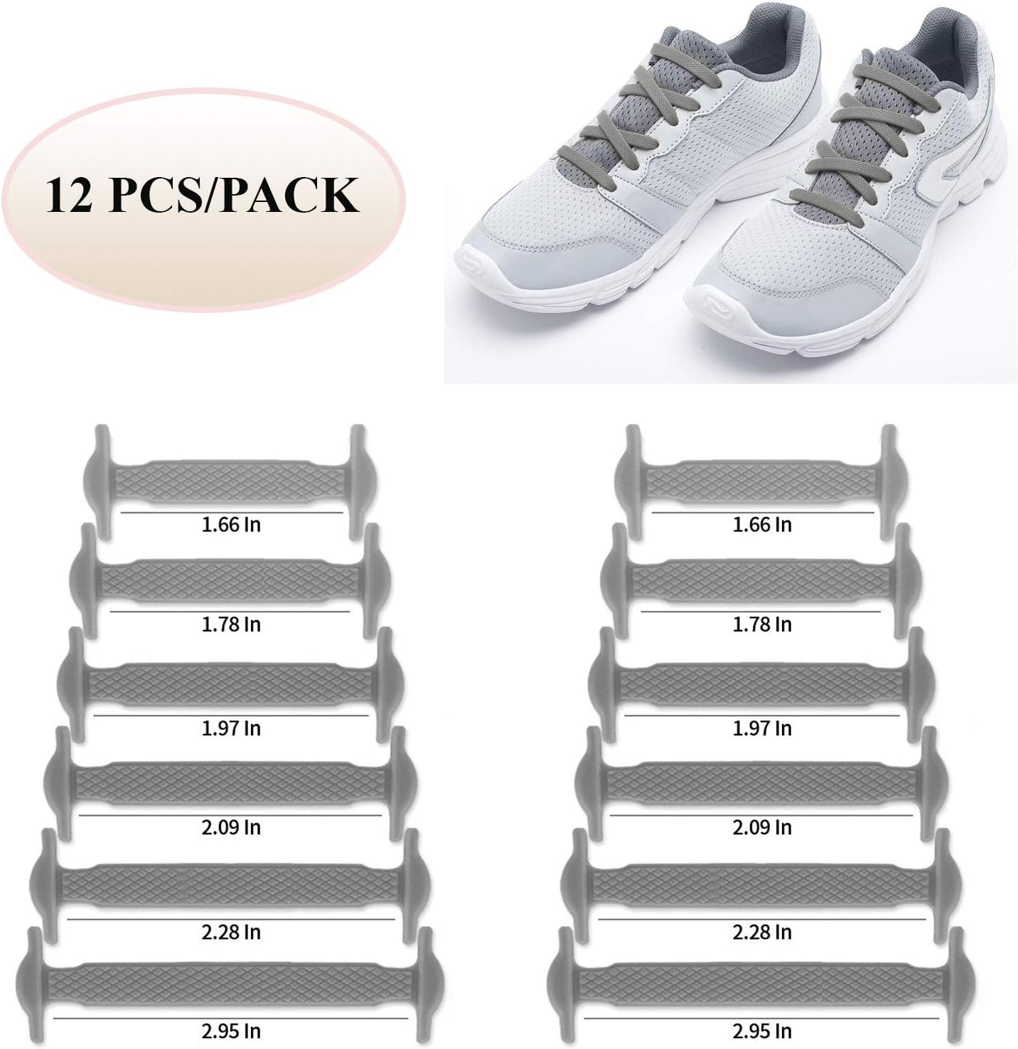 No Tie Shoelaces for Kids | Tieless Waterproof Stretchy Flat Elastic Silicone Shoe Laces | Easy Lacing for Athletic, Sneakers, Hiking Boots, Board & Casual Shoes | No More Loose Shoelace Accident