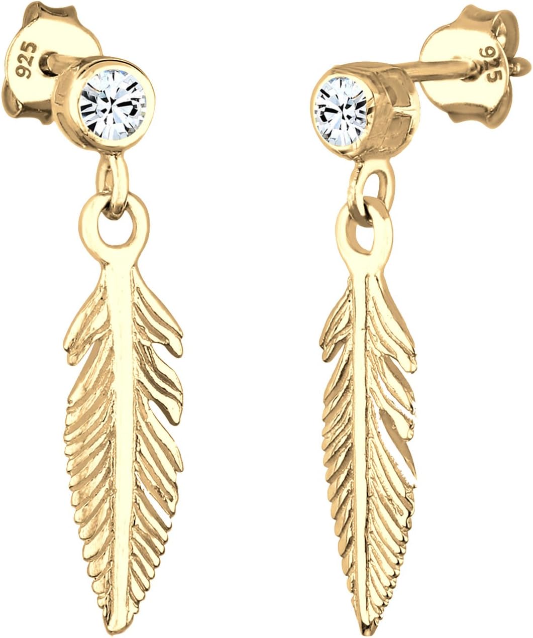 Elli Women's 925 Sterling Feather Crystals Earrings