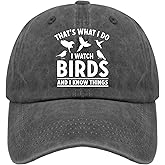 That's What I Do I Watch Birds and I Know Things Hats Youth Golf Hat Pigment Black Womens Beach Hat Gifts for Mom