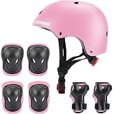 CELOID Kids Bike Skateboard Helmet Pad Set,Toddler Cyling Protective Gear Knee &amp; Elbow Pads Wrist Guards for 5-8-10-12-14-16 Years Girls Boys Bicycle Scooter Roller Skate Inline Skating Rollerblading