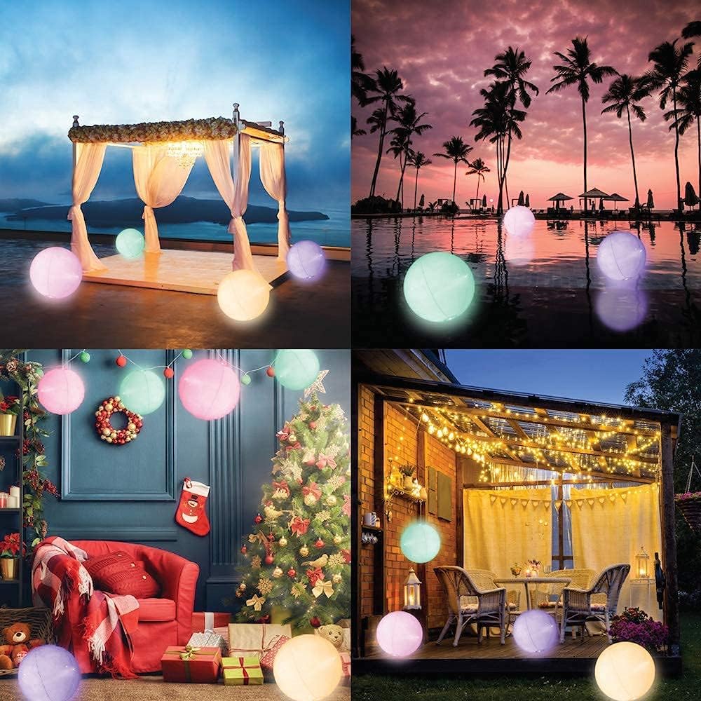 Pool Toys 16" LED Beach Ball Toy with 16 Color Changing Lights, Pool Games Beach Party Outdoor Games for Teens Adults Family, Glow in The Dark Party Supplies (1PC): Sports & Outdoors