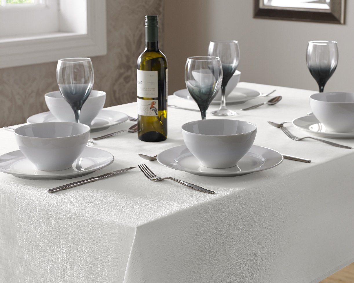 Select Tablecloth Tablecloth, Polyester, White, 180 x 135 cm