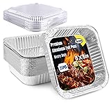 Tikxlafe 25 Pack 8x8 Aluminum Foil Pans with