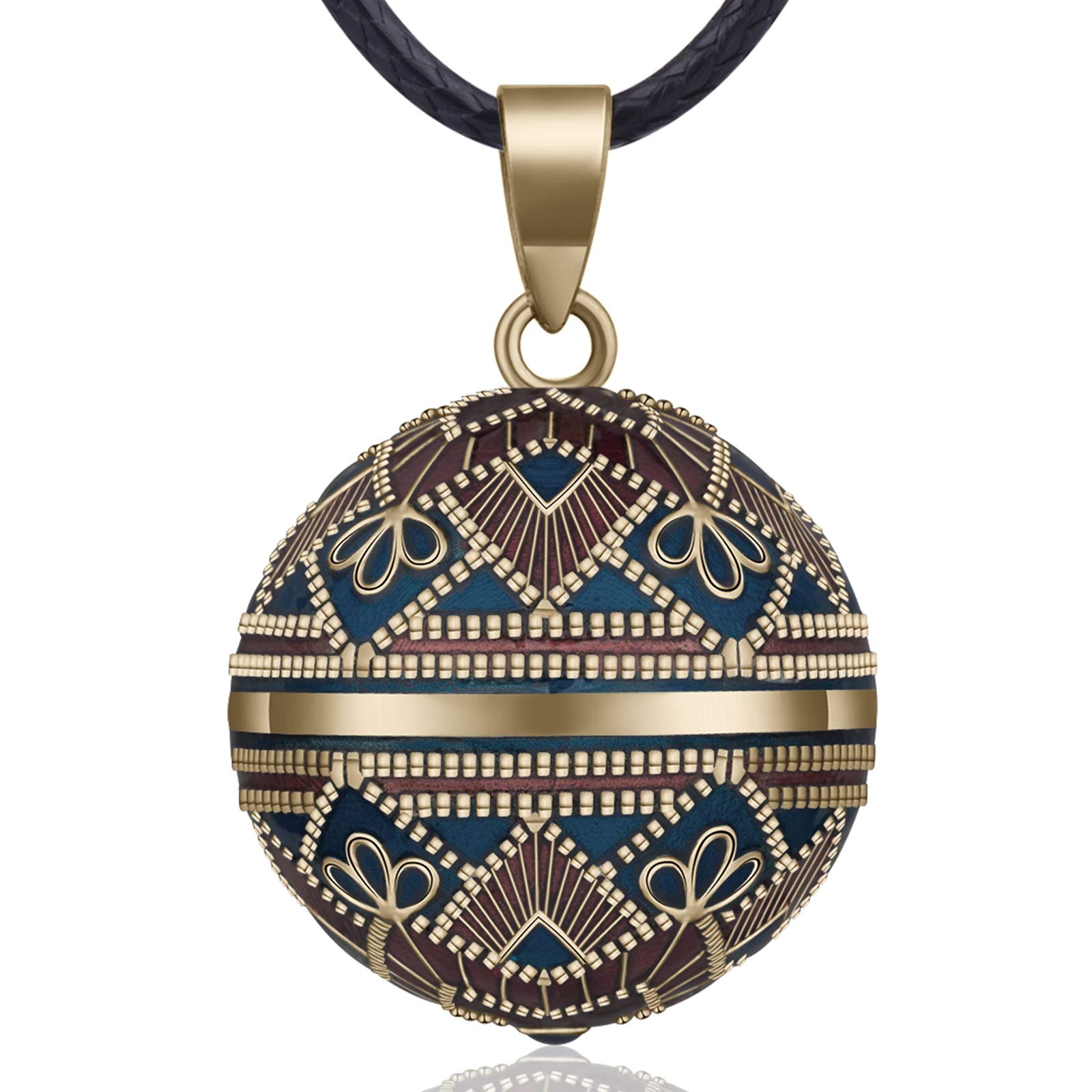 EUDORA Harmony Ball Pregnancy Necklace Music Wishing Chime Maternity Ball Pendant Necklace for Women Ladies Best Jewellry Gift, 45"+30inch — image 1
