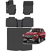 Jenofa-Floor Mats for Mercedes Benz GLE 2020-2026 Car Mats Cargo Mat Fit 2024 Benz GLE 350丨GLE 450 (No Coupe) All Weather Non-Slip Waterproof Rubber Floor Liner Accessories Full Set