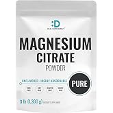 DEAL SUPPLEMENT Magnesium Citrate Powder 500mg, 3lbs &ndash; Unflavored, Easily Absorbed &ndash; Purified Trace Mineral for Muscle, Heart, &amp; Digestive Support &ndash; One a Day, Non-GMO, Filler Free