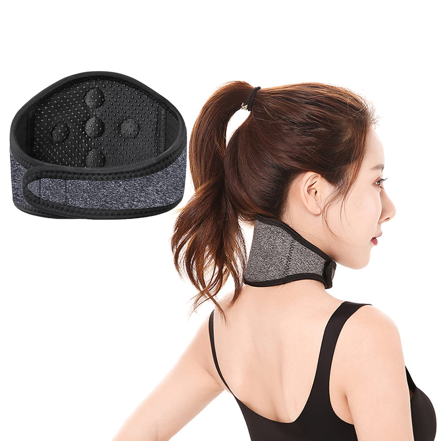 IBLUELOVER Neck Support Brace Self Heating Magnetic Neck Pad Thermal Cervical Collar Adjustable Neck Protector Guard for Women Men Elderly