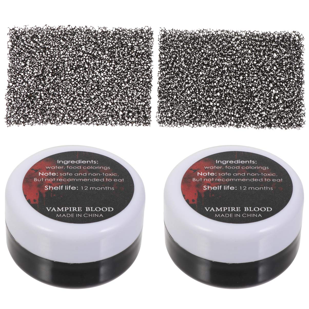 Minkissy Fake Scab Blood with Black Stipple Fake Moulding Scars Kit Makeup Coagulated Blood Halloween Makeup Kit