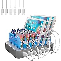 Hercules Tuff Charging Station for Multiple Devices, with 6 USB Fast Ports, and 6 Short USB Cables Included for Cell…