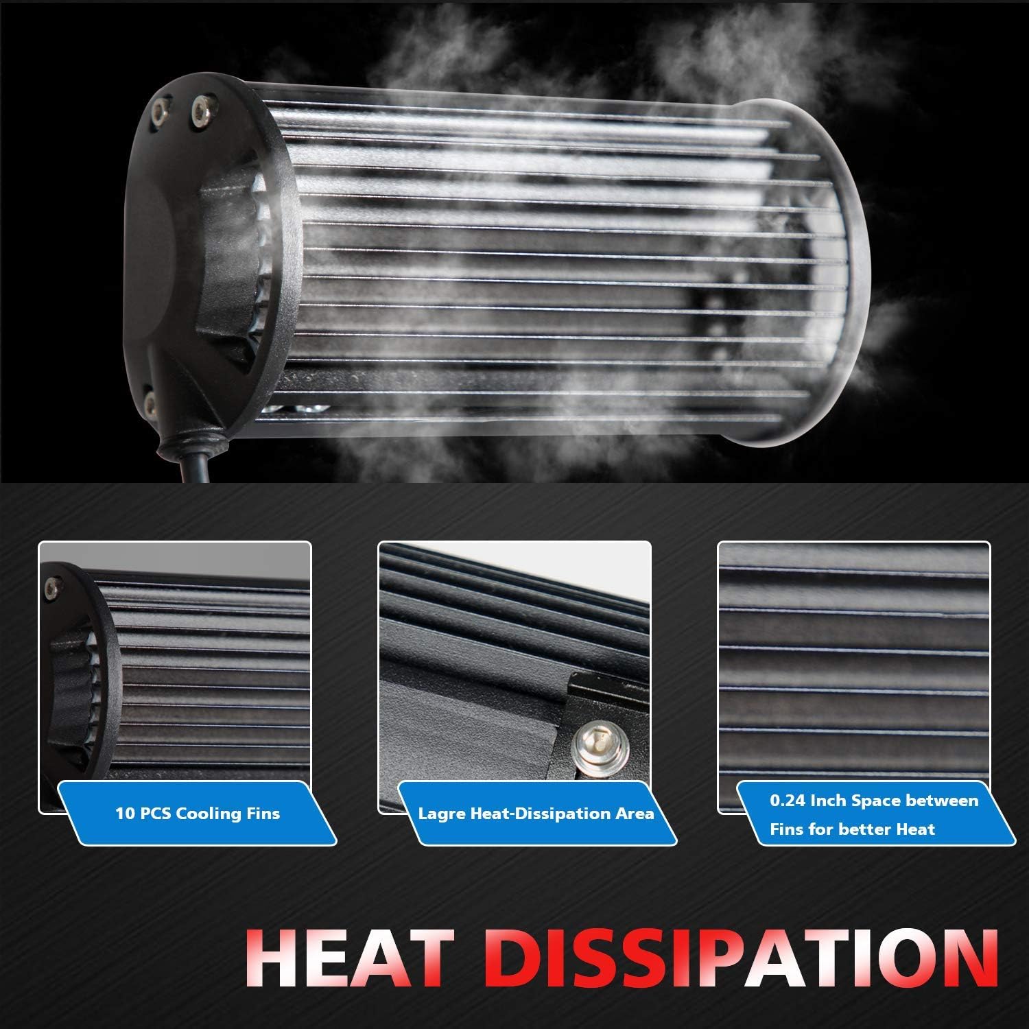 AUZKIN 7 Inches LED Light Bar Submersible Driving Lights 240W 24000lm LED Pods Spot Flood Combo Beam Off Road Lights Fog Lights for Truck Trailer Pickup Boat Car SUV ATV RV Jeep,2Pcs: Automotive