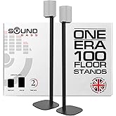 Sound Bass One / ERA100 Floor Stand Twin Pack (2pcs), Black | Compatible with Sonos One, Gen 2, Play:1, SL | Future-Proof Design Also Compatible with ERA 100, Designed by Sound Bass UK. Double, Pair