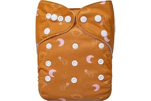 ALVABABY Baby Cloth Diapers One Size Adjustable Washable Reusable for Baby Girls and Boys 1 Pack with 2 Inserts H443-2T