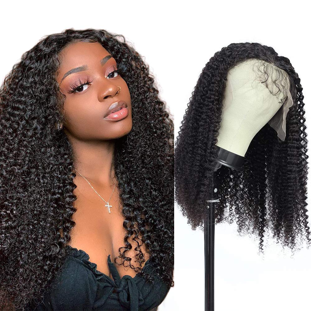 Lace Front Wigs Kinky Curly Human Hair Wigs 24inch Human Hair Lace Front Wigs For Black Women 13x4 Lace Wigs Pre Plucked Hairline with Baby Hair