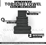 GC GAVENO CAVAILIA Towels 10 Piece Egyptian Cotton Bale Set Charcoal view 3