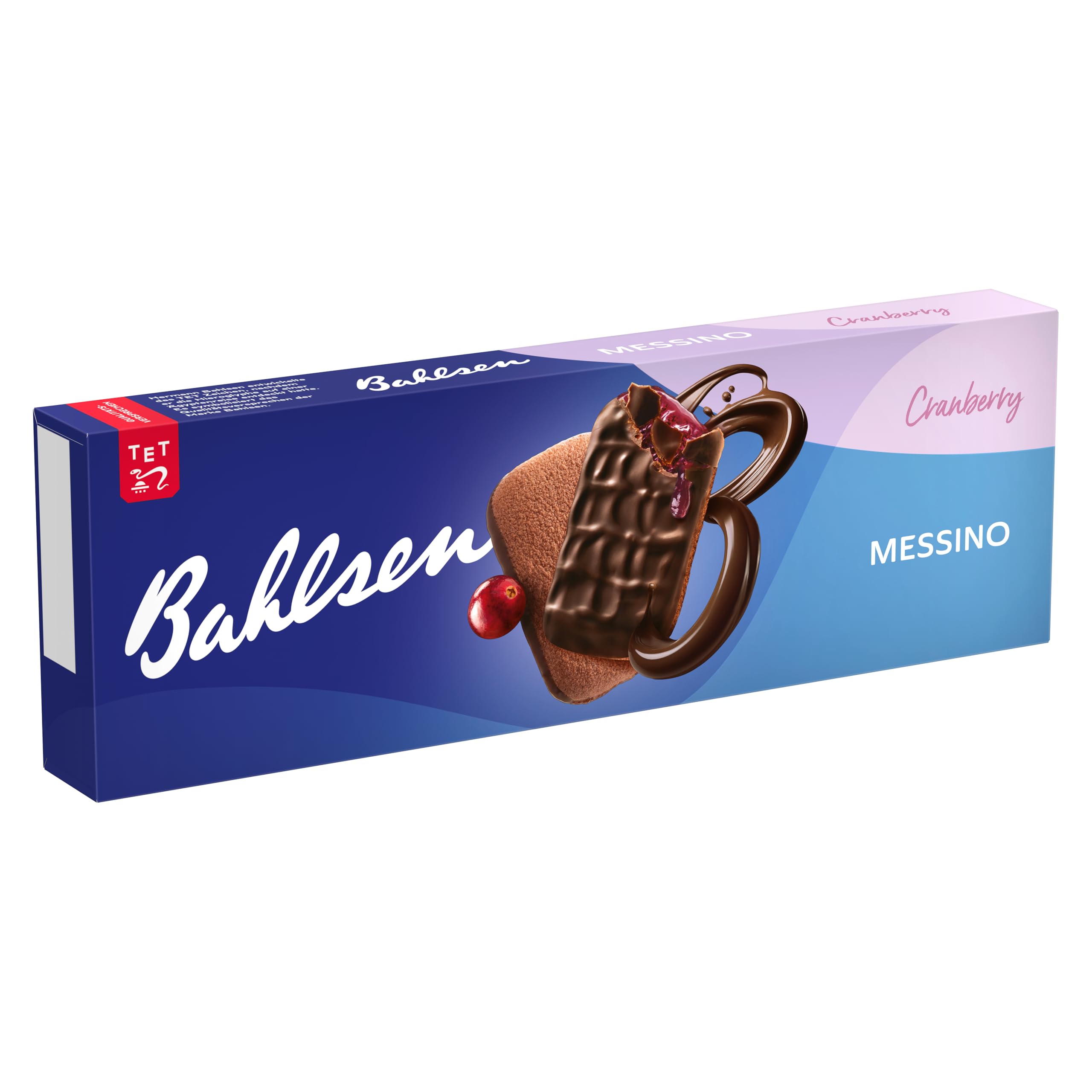 Bahlsen Messino Cranberry - 1er Pack - Luftiges Gebäck mit Cranberryfüllung und edelherber Schokolade (1 x 125g)