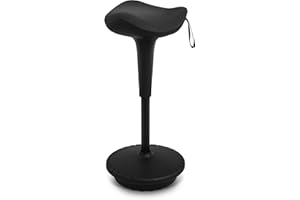 IWMH Standing Desk Stool, Standing Office Stool, Ergonomic Wobble Stools,Adjusting Height and swivels 360° Working seat for Bedroom, Kitchen, Living Room (Black)
