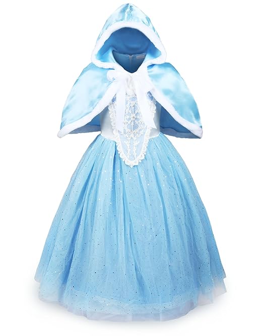 ReliBeauty Mädchen glänzendes Paillette Prinzessin Kleid Kostüm