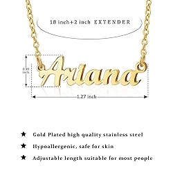 SANNYRA Ariana Name Necklace Personalized 18K Real