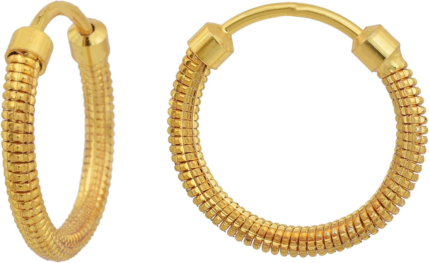 Dzinetrendz Gold Plated Brass Hoop Bali Earrings For Women