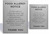 Viro Display Aluminium Food Allergy Notice Sign 200x260mm Brushed Silver view 3