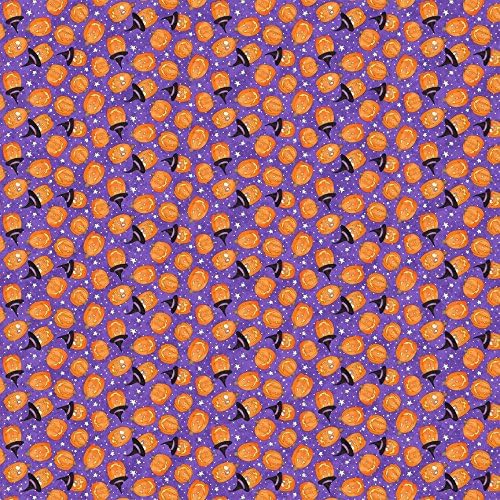 Happy Halloween by Julie Dobson Miner Northcott 100% Cotton Quilt Fabric 21190 84 Jack o'lanterns