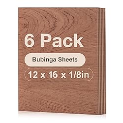 Rowood 6 Pack Bubinga Plywood 1/8,12x16x1/8inch,3mm