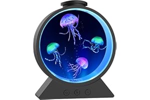 Eyesound Jellyfish Lamp, 7-Color Changing Jellyfish Aquarium Light for Relax, Mood Lamp for Home, Office & Bedroom Decor, Gifts for Kids Teens Girls Boys Adults (Black)