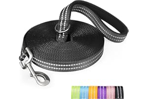XiaZ Long Dog Leash for Recall Training, 15FT 20FT 30FT 50FT Dog Lead with Soft Padded Handle and D-Ring for Poop Bag, Reflec