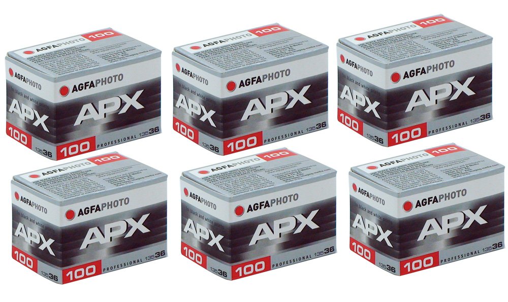 6pcs Agfa APX 100 135-36 Professional B&W Film