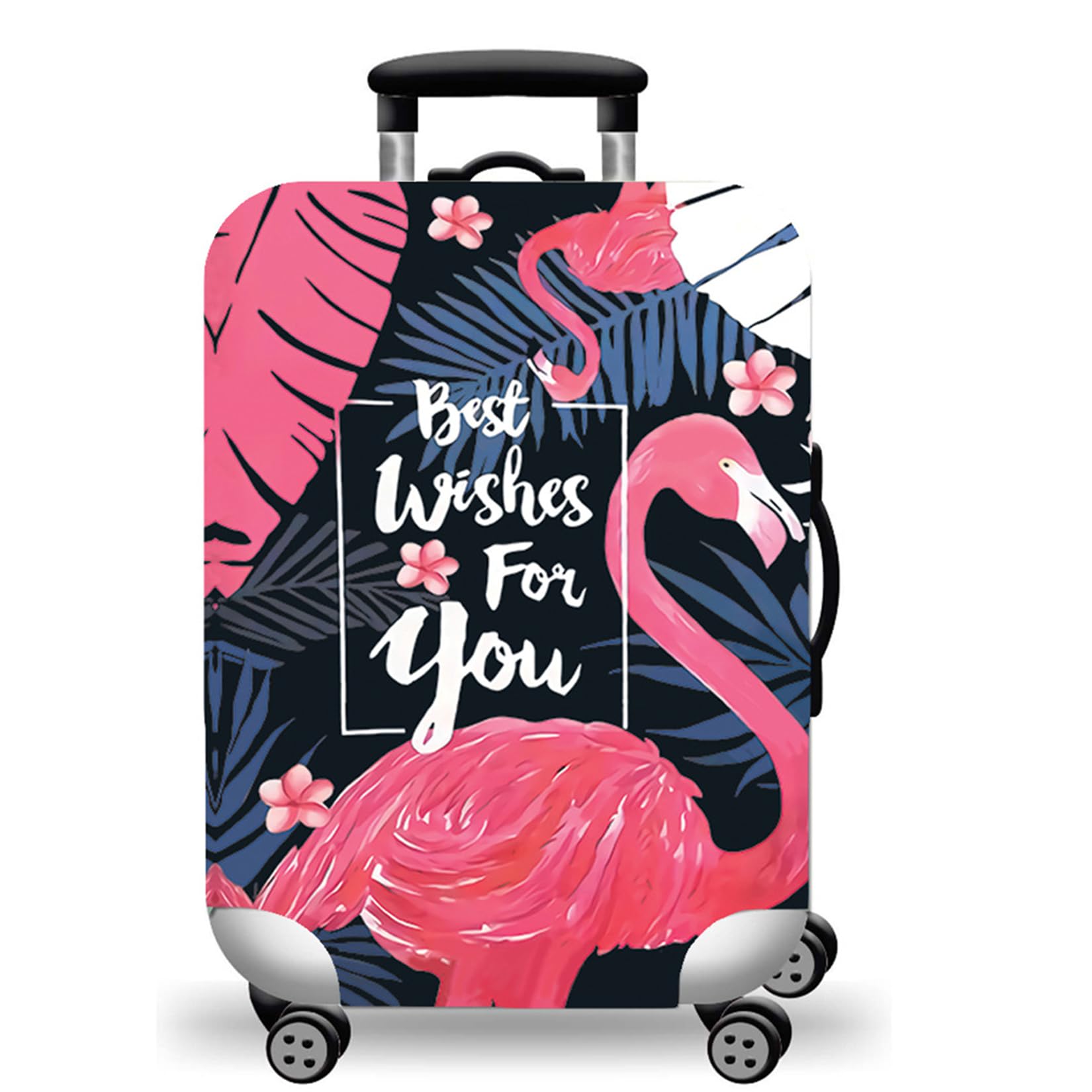 WUJIAONIAO Travel Luggage Cover Baggage Suitcase Cover Protector Skins 18-32 Inch, Vintage Flamingo, XL (for 29--32 inch luggage), Fashion