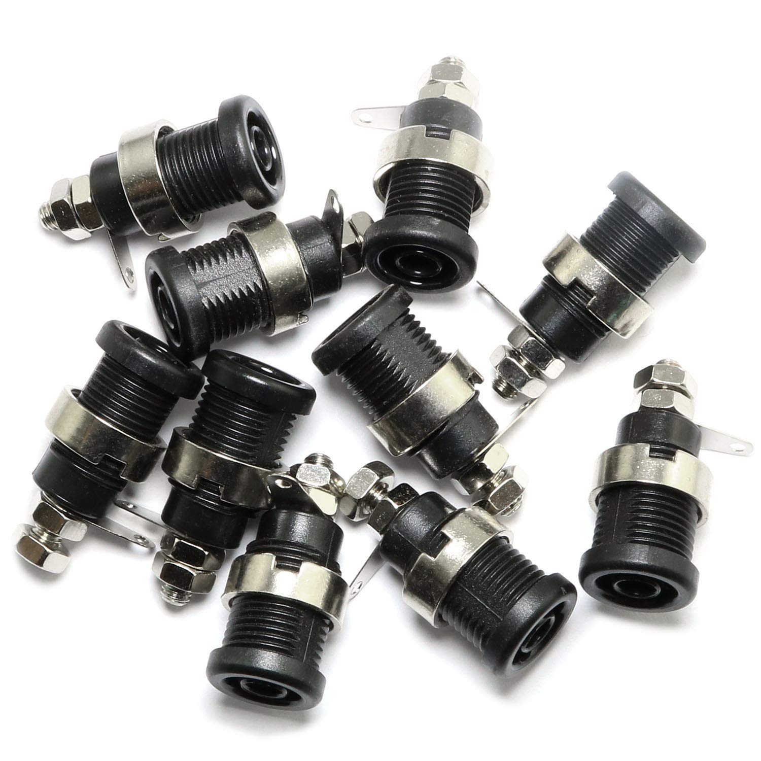 ToToT 10pcs 4mm Banana Socket Professional Screw Safety Protection Binding Post Nut Terminal