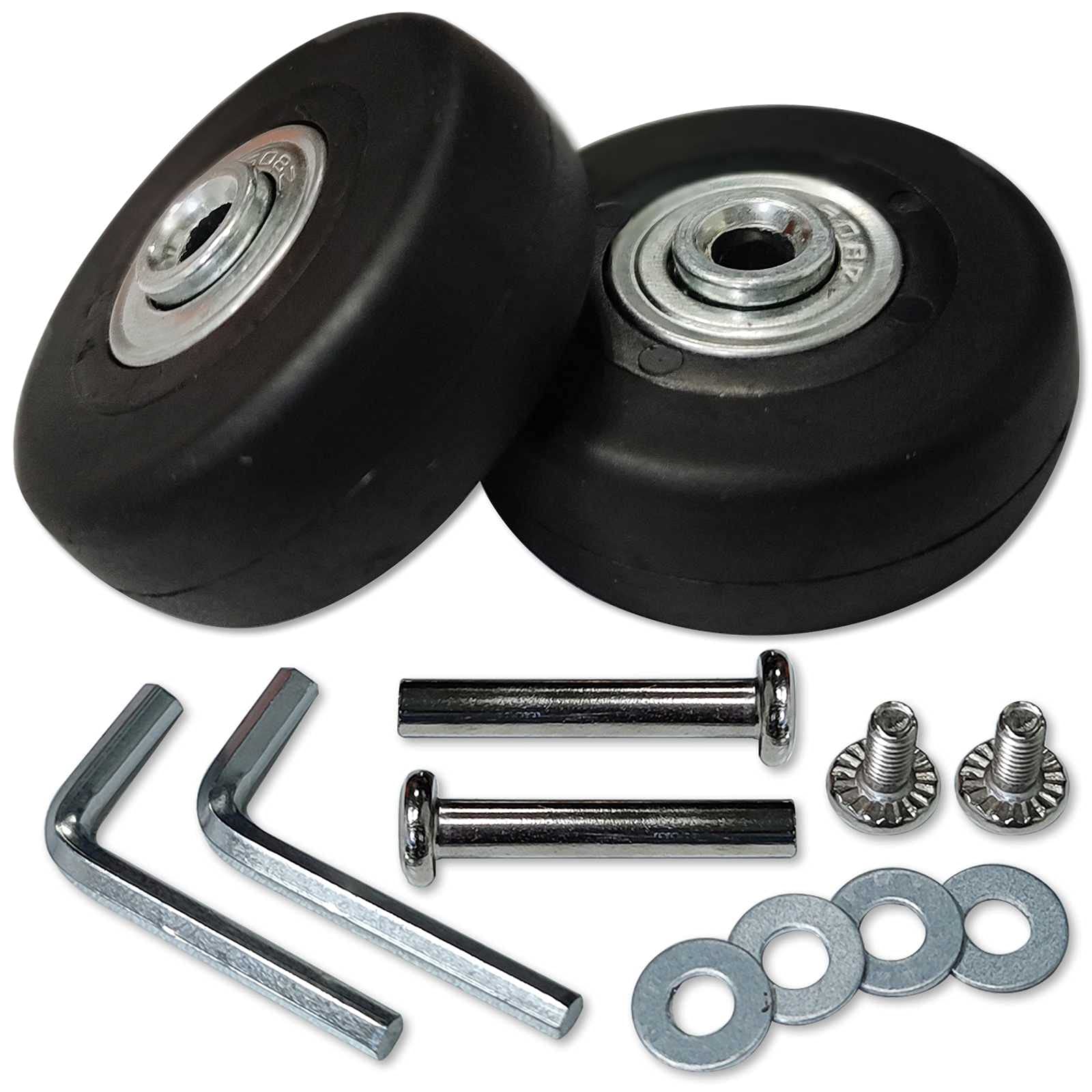 Pair Luggage Suitcase Replacement Wheels OD 48 Axles 35 Repair Set for Luggage Suitcase (48mm x 18mm x 6mm) — image 1