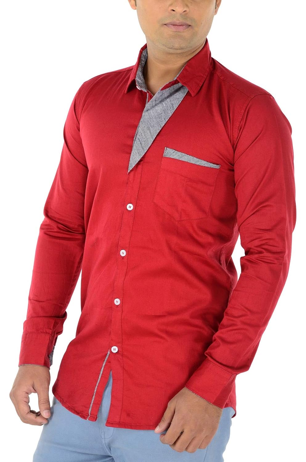 n t fashion men's satin casual shirt