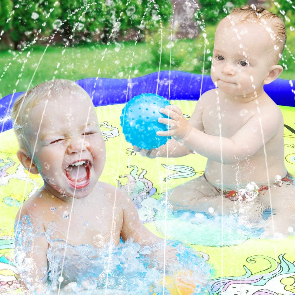Holiky Sprinkler for Kids, Upgraded 68" Pool Toys for Kids 3-10, Toddlers Water Toys Splash Pad Mat, Toys for 3 4 5 6 7 8 9 10 Year Old Boys and Girls: Toys & Games