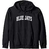 Blue Jays Mascot Vintage Athletic Sports Name Design Zip Hoodie