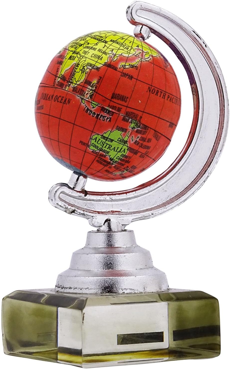 Miniature Globe Dollhouse World Red Ocean Earth Car Dashboard Table Decor 4.5