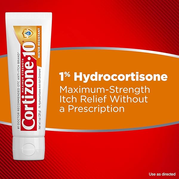 CORTIZONE 10 MAXIMUM STRENGTH WATER RESISTANT ANTI-ITCH OINTMENT, 1% HYDROCORTISONE, 1 OZ.