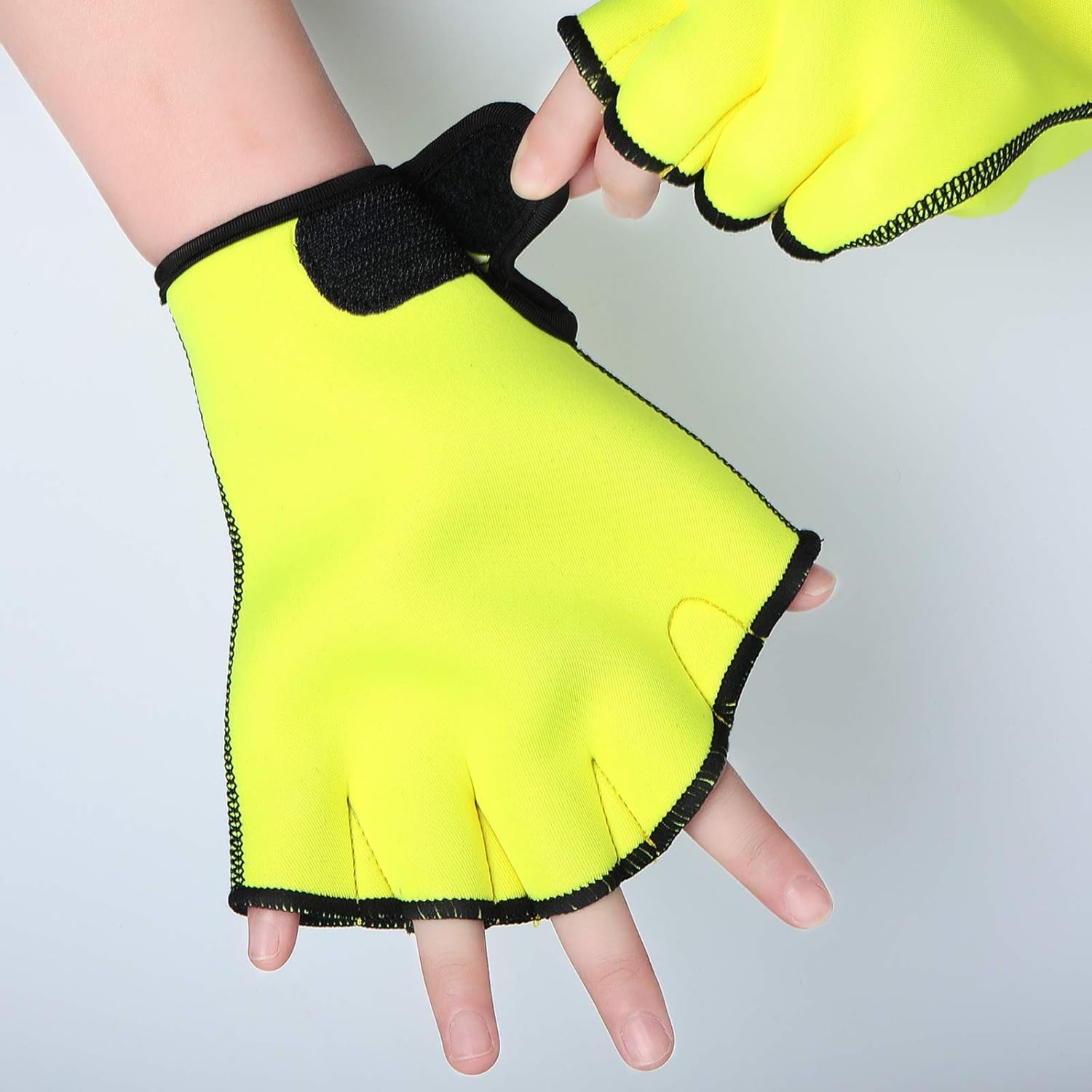 3 Pairs Aquatic Gloves Swim Training Gloves Waterproof Webbed Swimming Gloves Hand Paddles Fingerless Aqua Flippers Gloves for Men Women Diving Surfing Pool Exercise, 3 Colors (Black, Blue, Yellow) : Sports & Outdoors