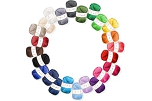 HEARTH & HARBOR Soft Acrylic Yarn for Crocheting - 2400 Yards Crochet Yarn for Crocheting, Amigurumi Yarns for Knitting, Bulk, Perfect for Crafts, Crochet Amigurumi, and Knitting - 24 Pack x 50g